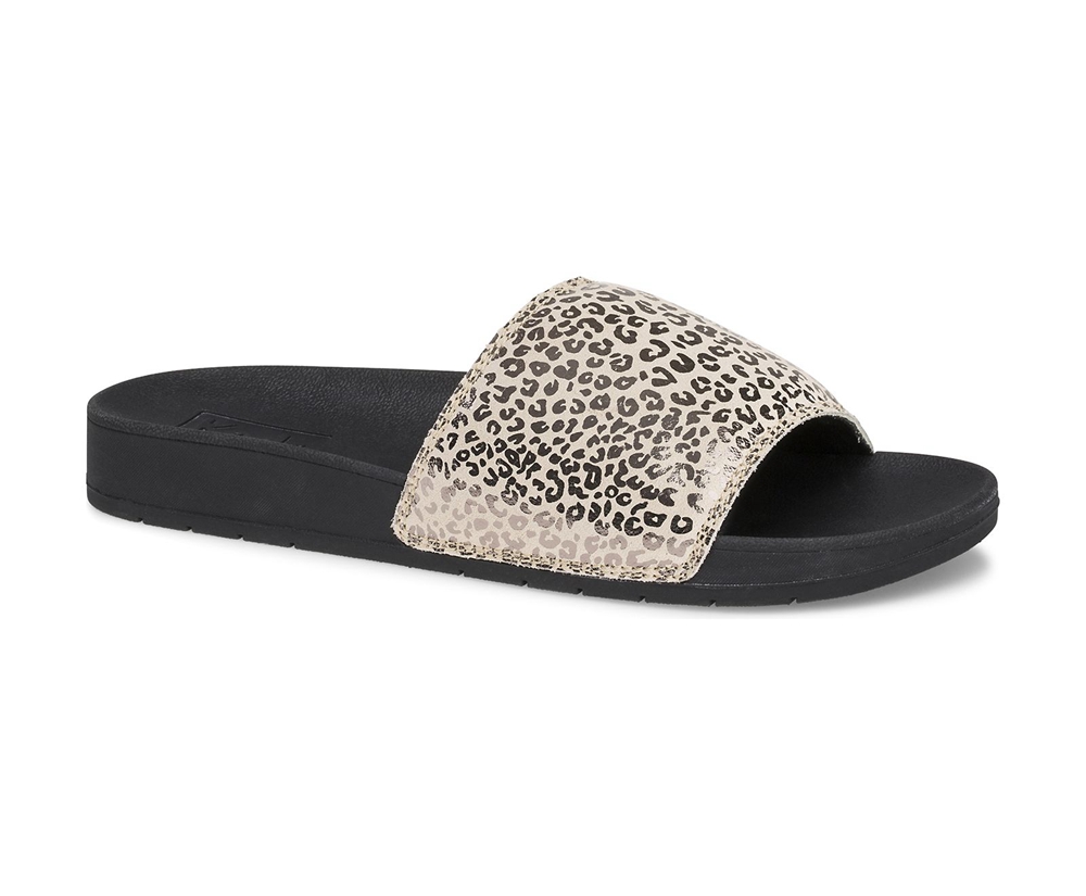 Sandalias Keds Mujer Negras/Doradas - Bliss Ii Cuero Leopard - 760-VLSBET